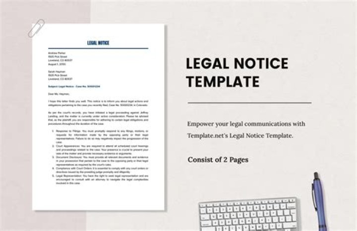What happens if a legal notice is not replied?