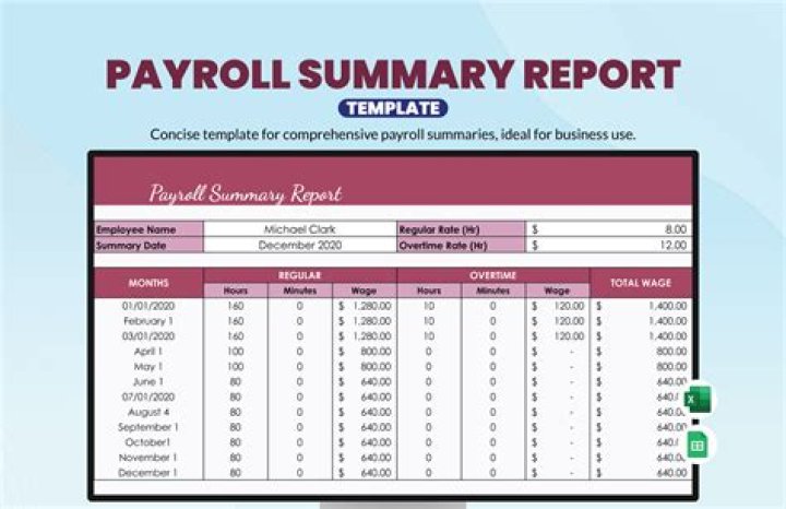 What is included in a payroll summary report?